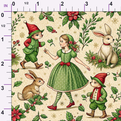 Yuletide Hare Pattern 39 Minky Fabric
