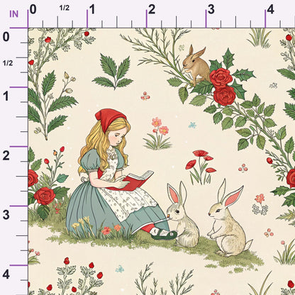 Yuletide Hare Pattern 40 Minky Fabric