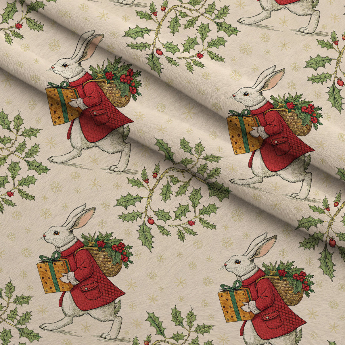 Yuletide Hare Pattern 41 Minky Fabric
