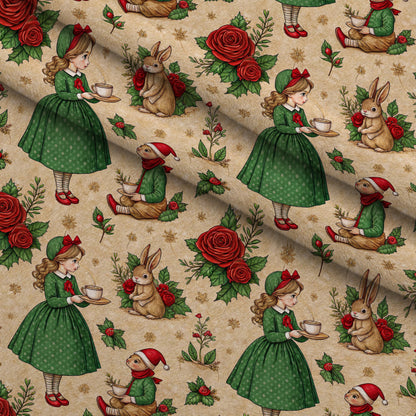 Yuletide Hare Pattern 42 Minky Fabric