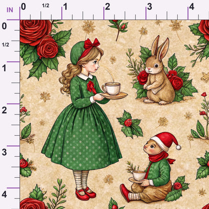 Yuletide Hare Pattern 42 Minky Fabric