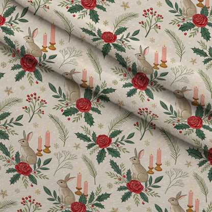 Yuletide Hare Pattern 44 Minky Fabric