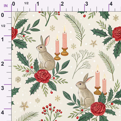 Yuletide Hare Pattern 44 Minky Fabric