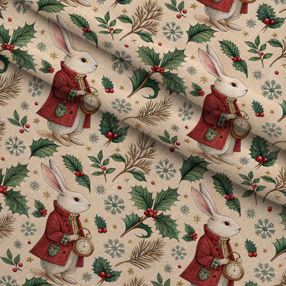 Yuletide Hare Pattern 45 Minky Fabric