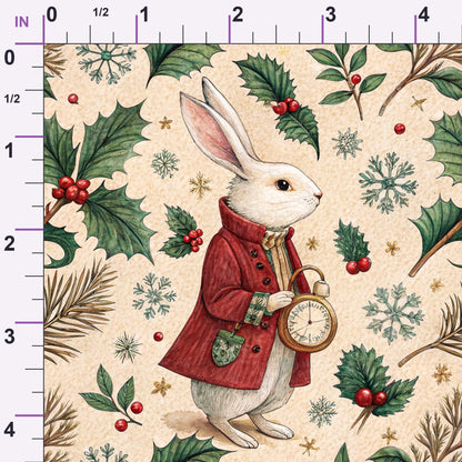 Yuletide Hare Pattern 45 Minky Fabric