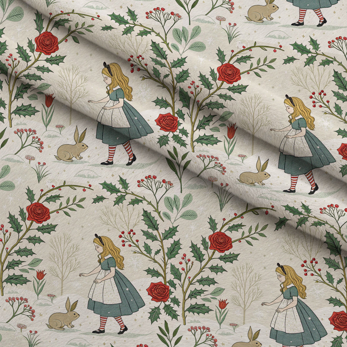 Yuletide Hare Pattern 46 Minky Fabric