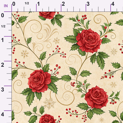 Yuletide Hare Pattern 50 Minky Fabric