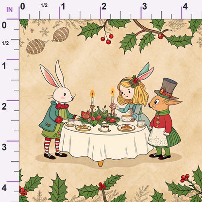 Yuletide Hare Pattern 53 Minky Fabric