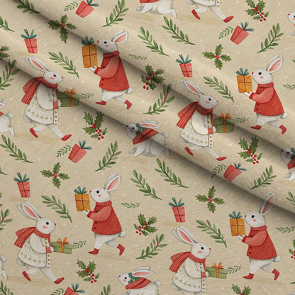 Yuletide Hare Pattern 54 Minky Fabric