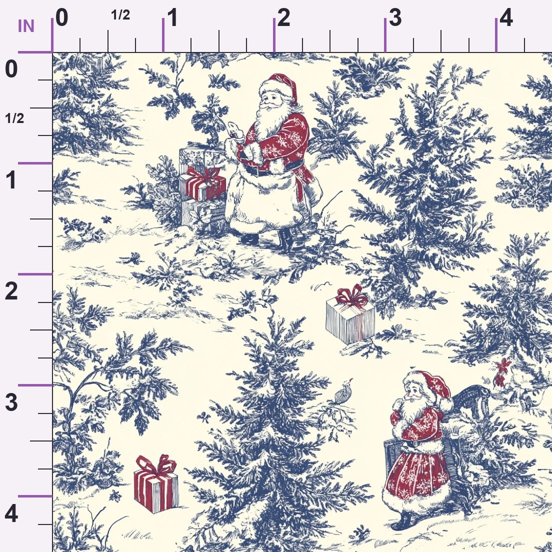 Yuletide Toile Pattern 1 Minky Fabric