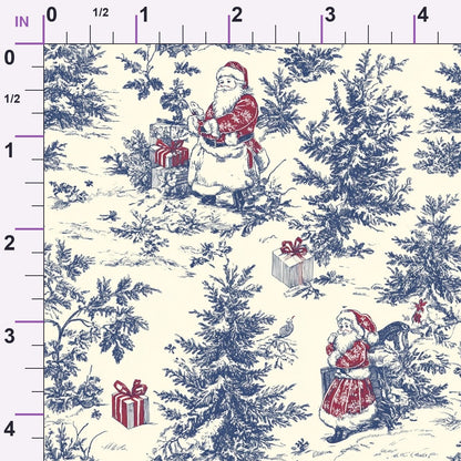Yuletide Toile Pattern 1 Minky Fabric