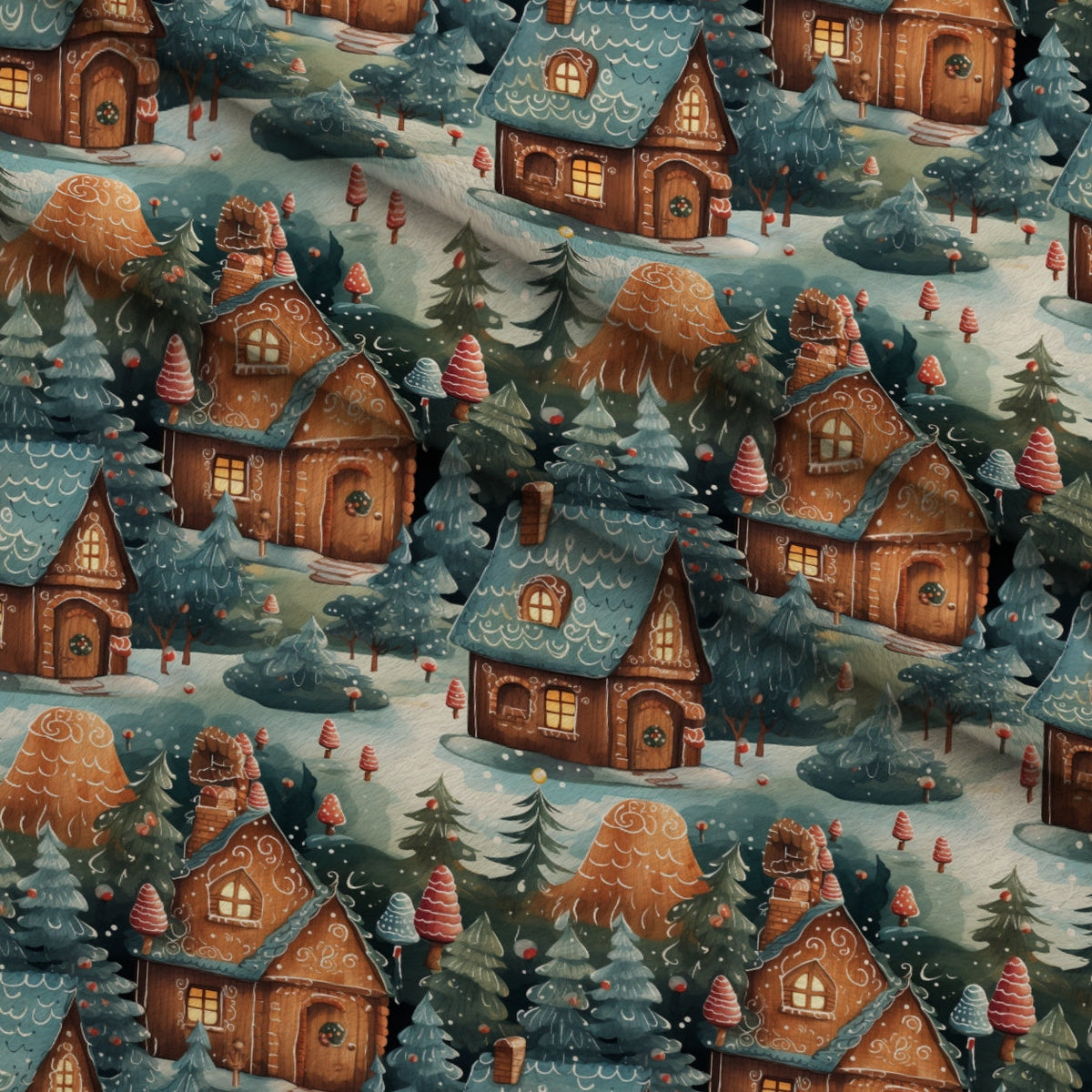 Yuletide Woodland Pattern 9 Minky Fabric